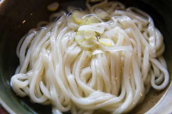 Stock image Asian food, Japanese noodles with onion