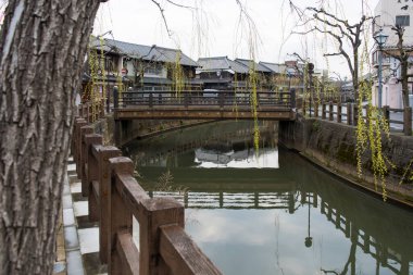 Chiba ilindeki eski Katori şehrinde geleneksel Japon mimarisi.