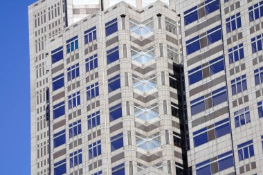 Modern şehir mimarisi, Tokyo, Japonya. Gökdelen arkaplanı