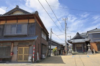 Asya 'daki geleneksel Japon evi manzarası.