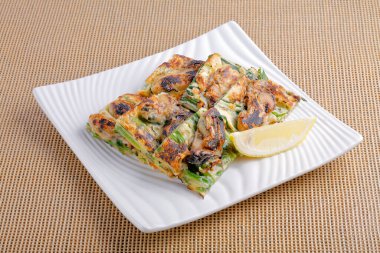 Negi Chijimi, Koreli Scallion Pancakes ya da Pajeon olarak da bilinir, popüler bir Kore yemeği.. 