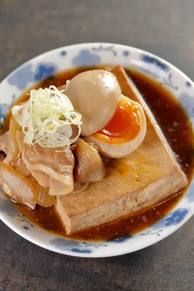 Cuisine Japonaise Porc Braisé Tofu Oeuf — Photo