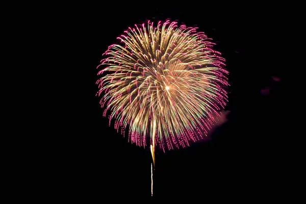 Firework Dark Night Sky Festive Background — Stock Photo, Image