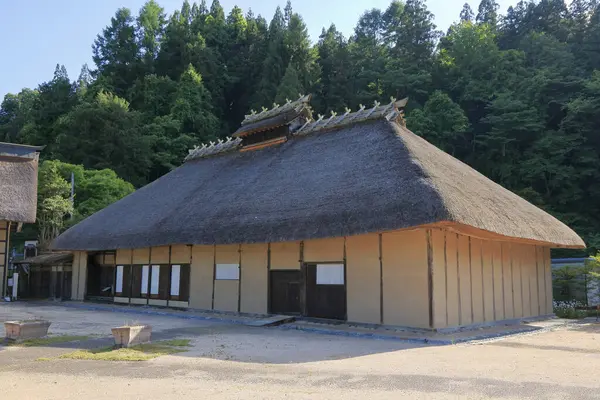 Giapponese Vecchia Casa Tradizionale Con Tetto Paglia — Foto Stock