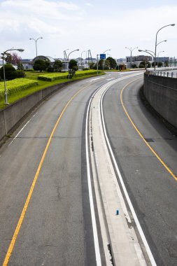 Haneda Havaalanı yakınlarındaki yol manzarası, Ota Şehri, Tokyo, Japonya