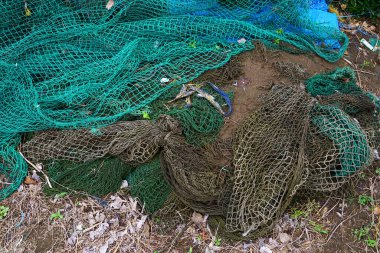 Balık ağları kapanır. balıkçılık ekipmanları