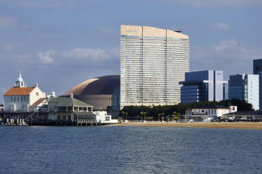 Fukuoka, Japonya 'daki Hilton Fukuoka Deniz Şahini manzarası