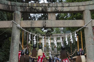 Japon tapınağının tarihi manzarası