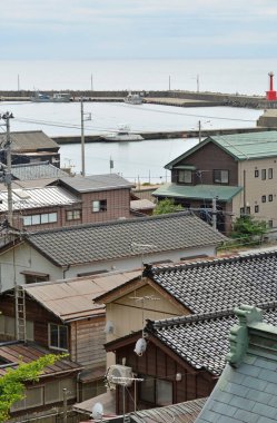 Eski Shirashi kasabasının manzarası - Japonya