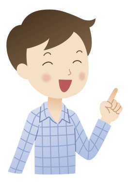 Parmakla işaret eden adamın hoş bir çizimi.