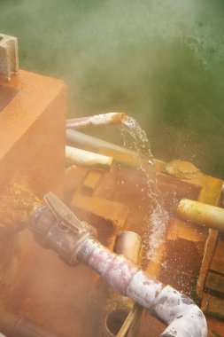 Beppu 'da sıcak kaynak suyu, Oita-shi, Kyushu, Japonya