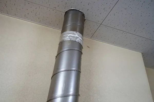 Alüminyum Esnek Havalandırma Havalandırma Havalandırması Mutfak Kaputu Borusu — Stok fotoğraf