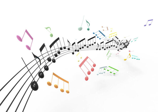creative background with musical notes and piano