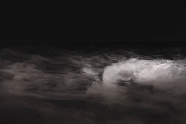 Fumée Blanche Dans Fond Sombre Texture Abstraite Brouillard — Photo