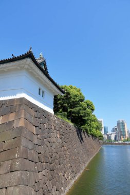 Tokyo İmparatorluk Sarayı 'ndaki Sakurada Kapısı, Tokyo, Japonya. Edo Kalesi 'nin Kapısı