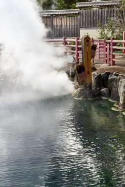 Beppu 'da sıcak kaynak suyu, Oita-shi, Kyushu, Japonya