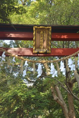 İkonik torii kapısı olan tarihi bir tapınak.