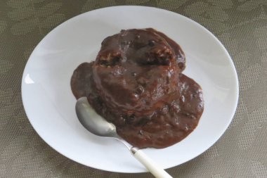 Lezzetli çikolatalı tatlıya yakın çekim