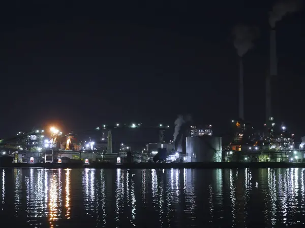 Ölraffinerie Der Nacht — Stockfoto
