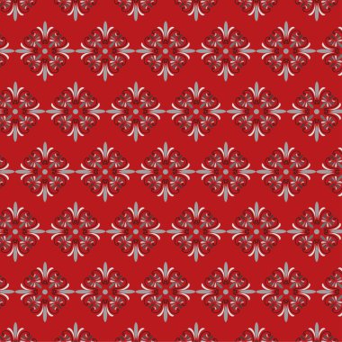 Kırmızı çiçek desenli..