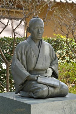 Statue of Yoshida Shoin Sensei in Shoin Shrine, located in Setagaya and dedicated to Shoin Yoshida, Tokyo, Japan clipart