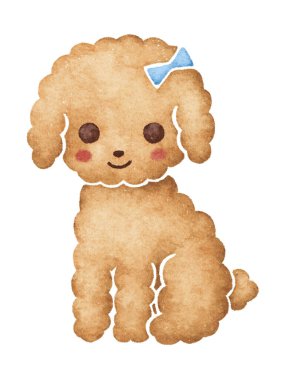 Beyaz Arkaplanda Çizgi Köpek Karakteri