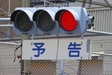 Japonya, Asya 'daki trafik ışıklarının yakın çekim görüntüsü