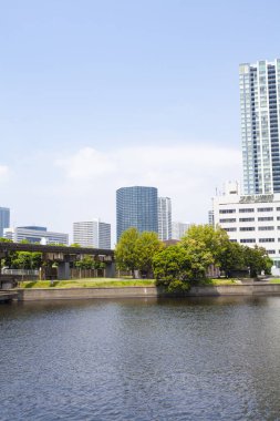 Modern şehir manzarası arka plan görüntüsü, şehir konsepti 