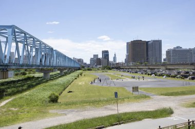 Modern şehir manzarası arka plan görüntüsü, şehir konsepti 