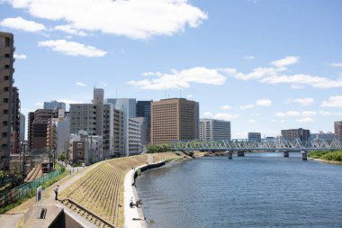 Modern şehir manzarası arka plan görüntüsü, şehir konsepti 