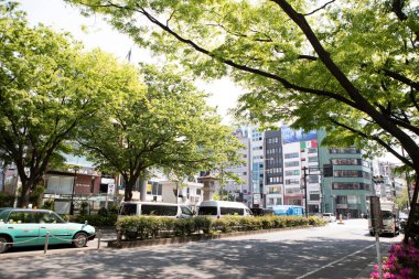 Modern şehir arka plan görüntüsü, şehir manzarası konsepti