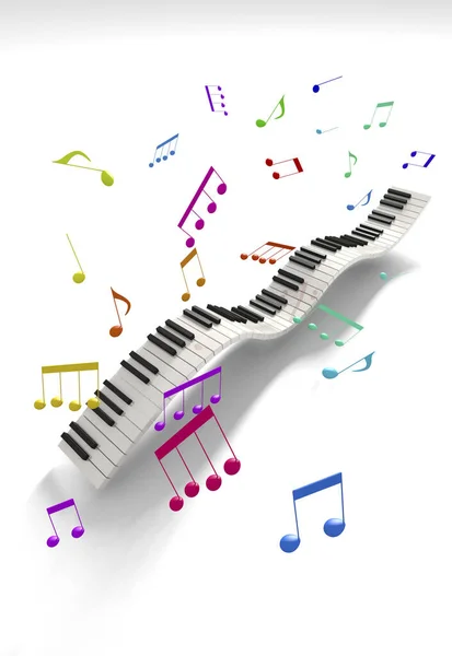 creative background with musical notes and piano
