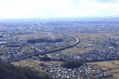 aerial view of populous Asian city 
