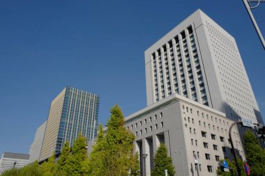 Tokyo, Japonya 'daki modern binalar. Şehir mimarisi