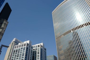 Tokyo, Japonya 'daki modern binalar. Şehir mimarisi