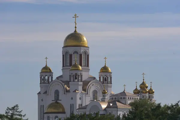Igreja Ortodoxa Céu Azul Federação Russa — Fotografia de Stock