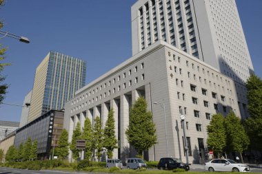 Tokyo, Japonya 'daki modern binalar. Şehir mimarisi