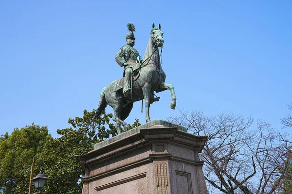 Prins Komatsu Akihito Staty Vid Ueno Park Tokyo — Stockfoto