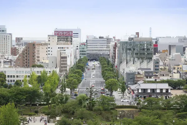 Денний Вид Сучасну Архітектуру Японського Міста — стокове фото
