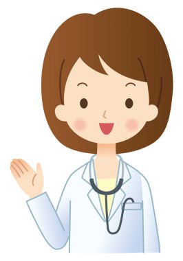 Steteskoplu sevimli kadın doktor.