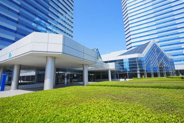 Makuhari Yeni Şehir Sahnesi, Chiba Bölgesi, Japonya. Makuhari Tokyo yakınlarında yeni bir iş yeri..