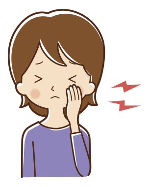 Beyaz arka planda baş ağrısı olan kadın..