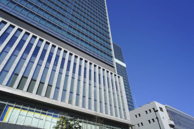 Yüksek binalar ve mavi gökyüzü - Tokyo, Japonya