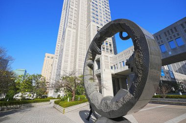 Güneşli bir günde Tokyo şehrinde gökdelenler, Japonya 