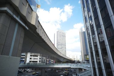 Tokyo 'nun modern mimarisi gündüz vakti, Japonya 