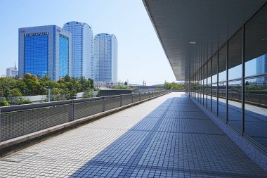 Makuhari Yeni Şehir Sahnesi, Chiba Bölgesi, Japonya. Makuhari Tokyo yakınlarında yeni bir iş yeri..