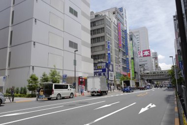 Tokyo 'nun modern mimarisi gündüz vakti, Japonya 