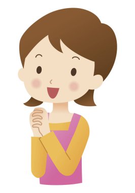 Mutlu tatlı kız, beyaz arka planda çizim..