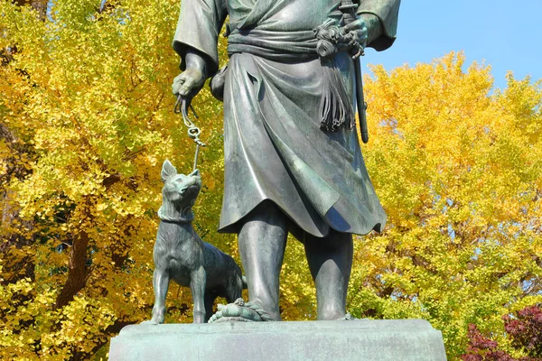 Estátua Saigo Takamori Perto Entrada Sul Parque Ueno Japão Tóquio — Fotografia de Stock