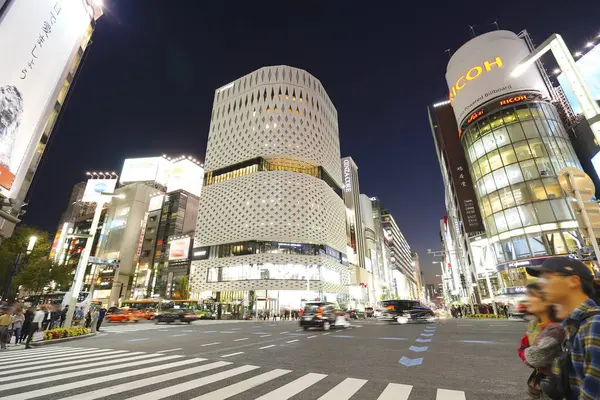 Vista Notturna Ginza Place Tokyo Giappone — Foto Stock